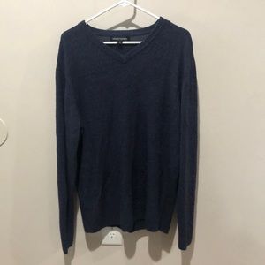 BOGO Tricots St Raphael Navy Blue Diamond Knit V Neck Sweater